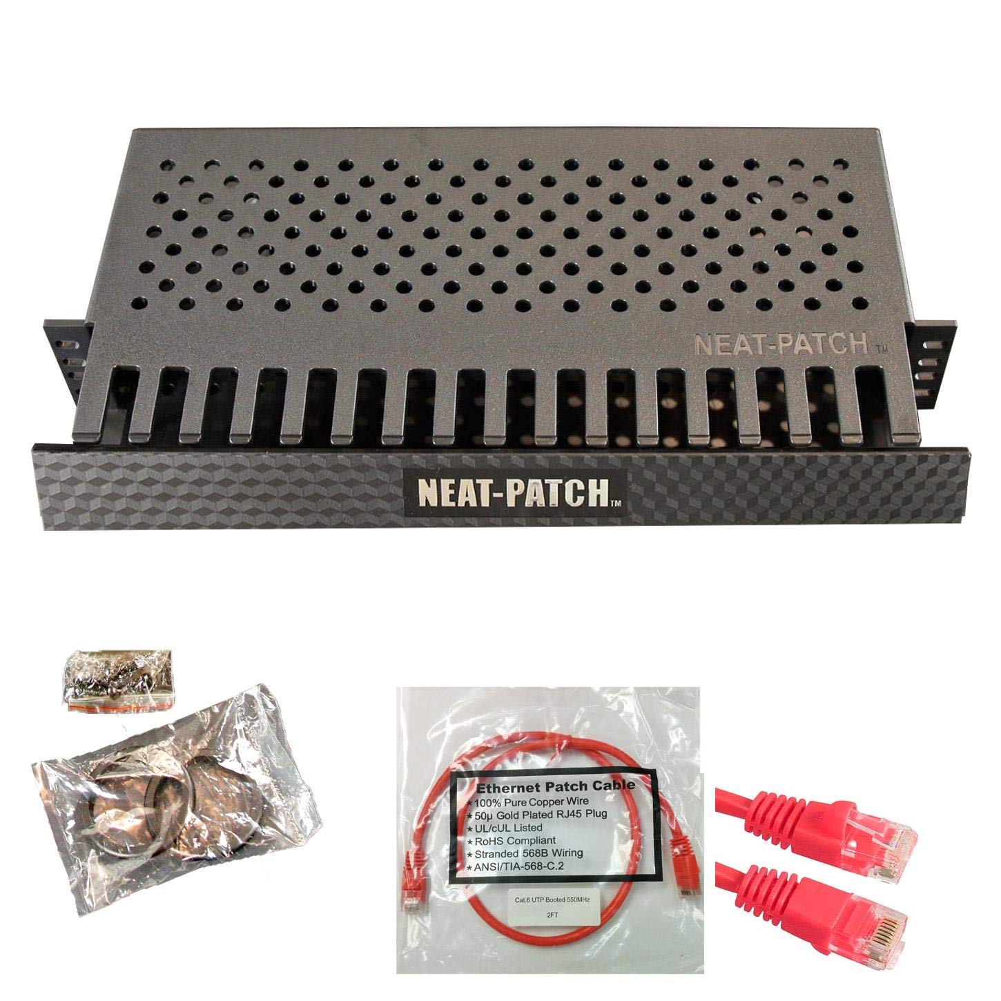 Neat Patch MINI 1U Low Profile Cable Management Kit for Easy Setup