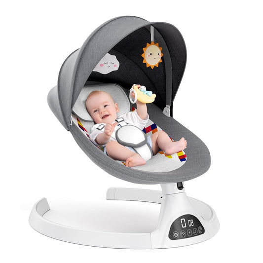 Baby Swing with 5 Sway Speeds and 12 Lullabies for Infants