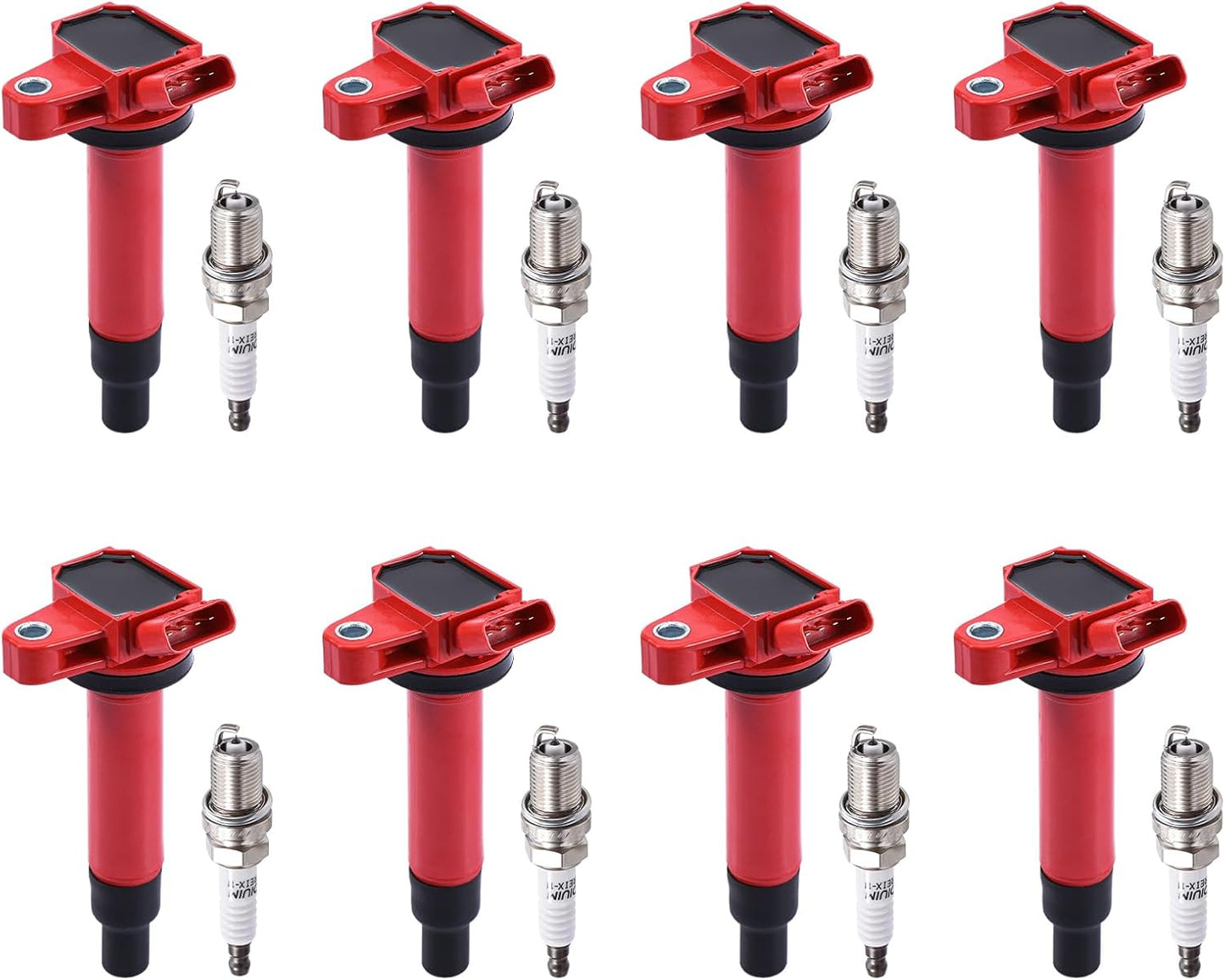 Pindex 8 Pack Ignition Coils and Spark Plugs for Toyota Lexus