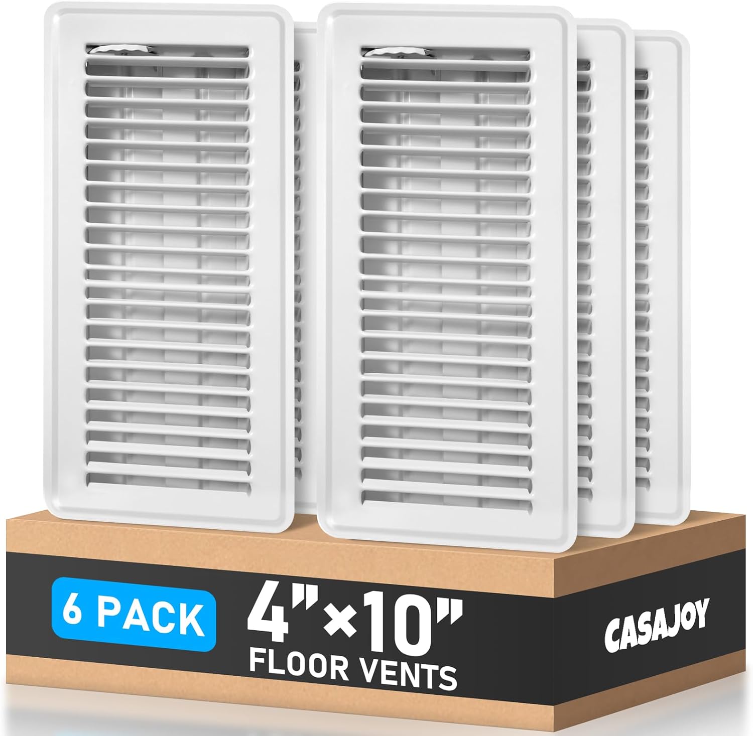 6 Pack Floor Vents 4x10 inch Heavy Duty Metal Air Vent Covers