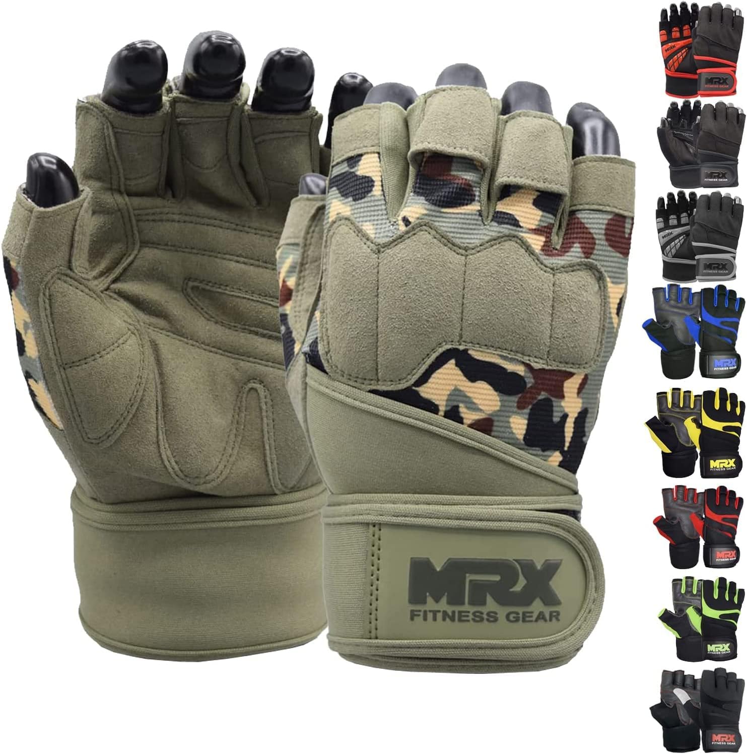 MRX Weightlifting Gloves Men | Wrist Support Gym Accessories