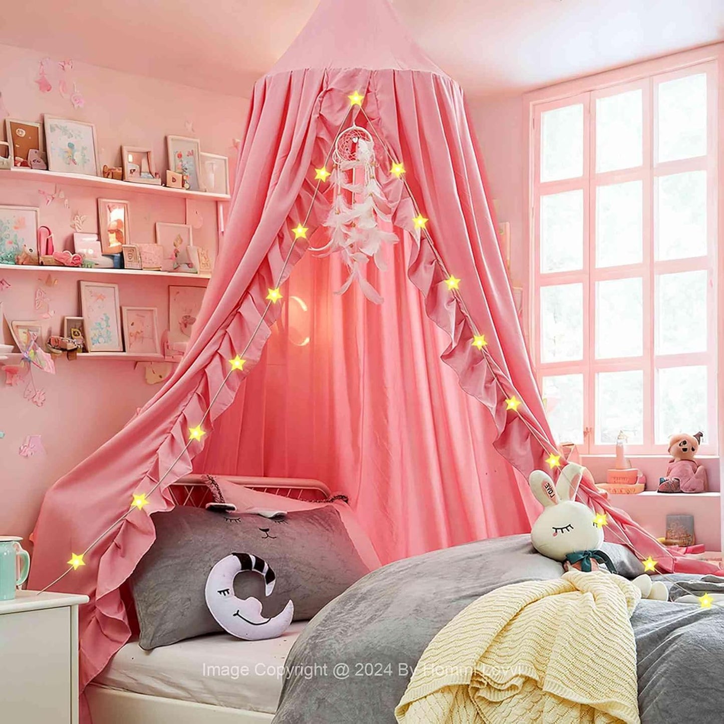 Dreamy Princess Canopy for Girls' Bed - Pink