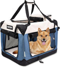Soft Dog Crate Kennel for Pets - Large Foldable Travel Crate
