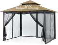 Mosquito Netting for Gazebo Canopy 10x10x7.2 ft - 4-Door Replacement