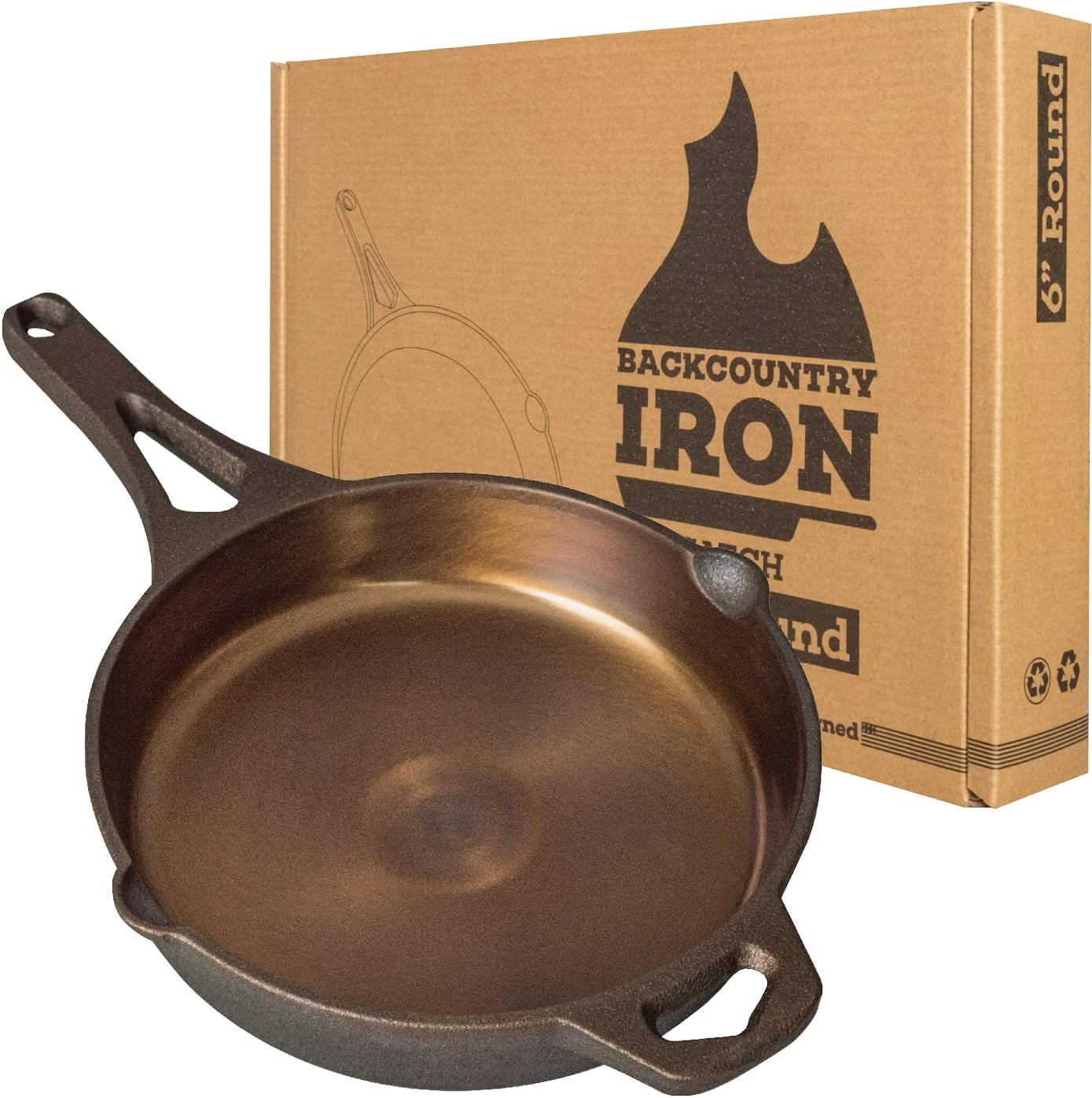 Backcountry Iron 6 Inch Smooth Cast Iron Skillet for Cooking