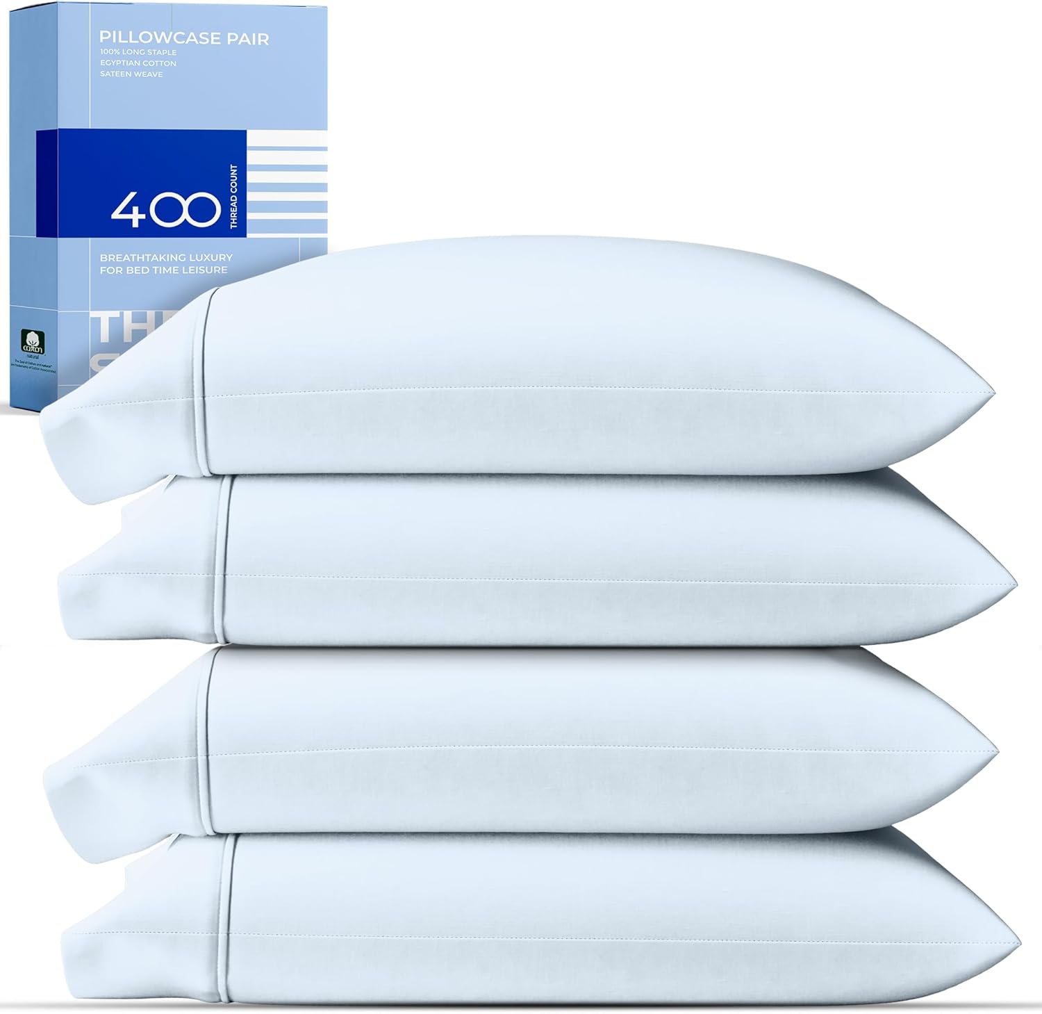 100% Cotton King Size Pillowcases Set of 4 for Ultimate Comfort
