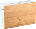 Bamboo Cable Management Box with Magnetic Lid - Elegant Cord Hider
