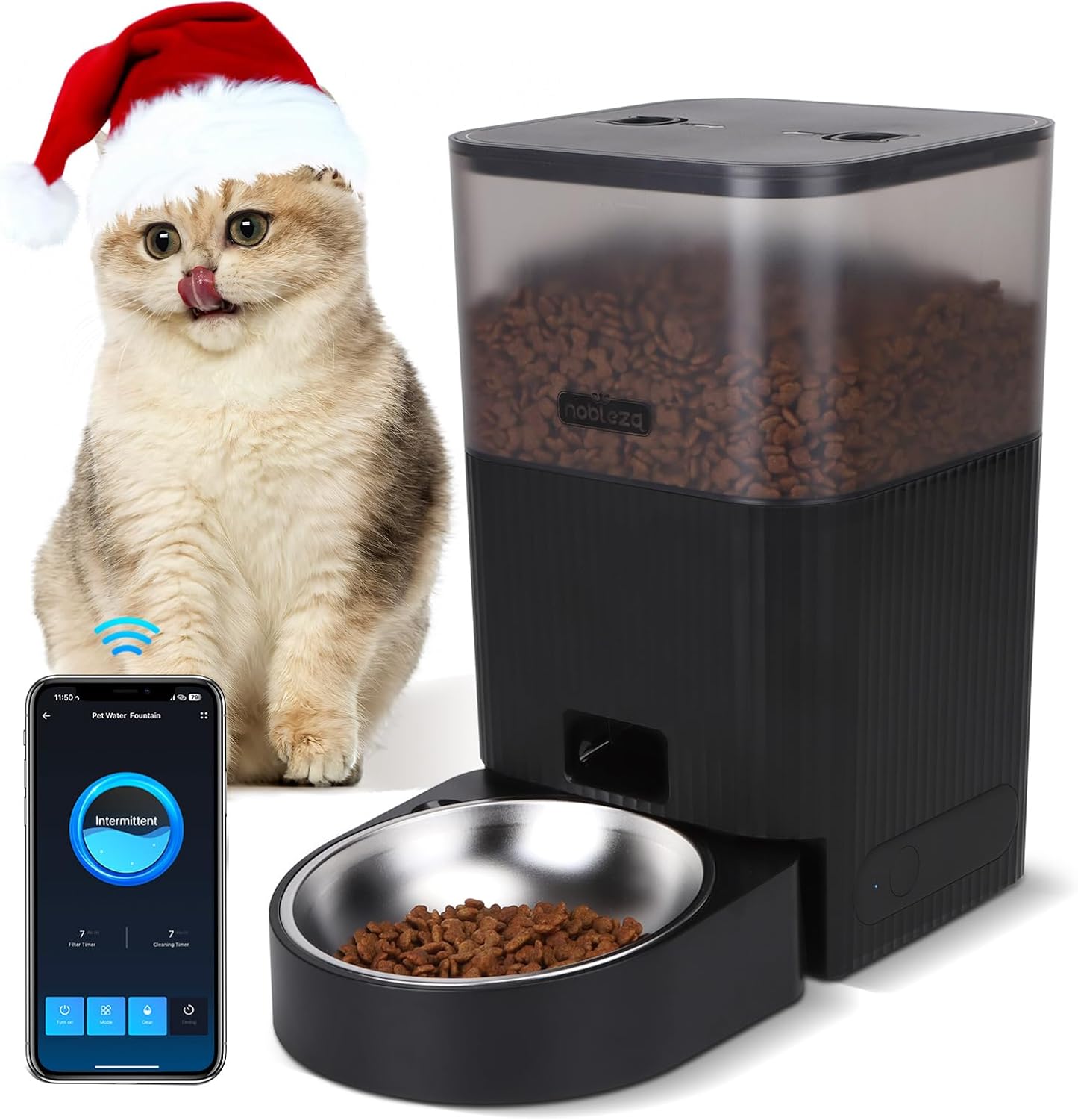 Nobleza Smart Pet Feeder: App Controlled Portion Dispenser