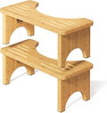 Osivaes 2 Pack Toilet Poop Stool for Adults - Foldable Bamboo Squat