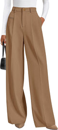 Womens Wide Leg Dress Pants High Waisted Flowy Palazzo - Work