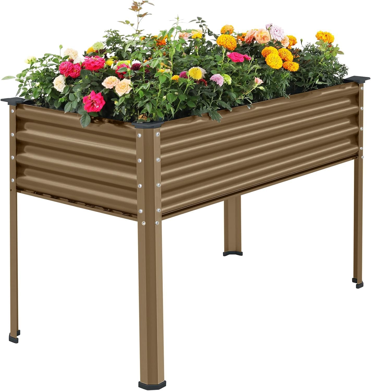 Large Galvanized Oval Metal Raised Garden Bed with Legs 60in