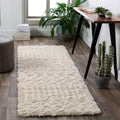 Hapsburg Moroccan Shag Runner Area Rug 2ft 7in x 16ft - Plush Beige