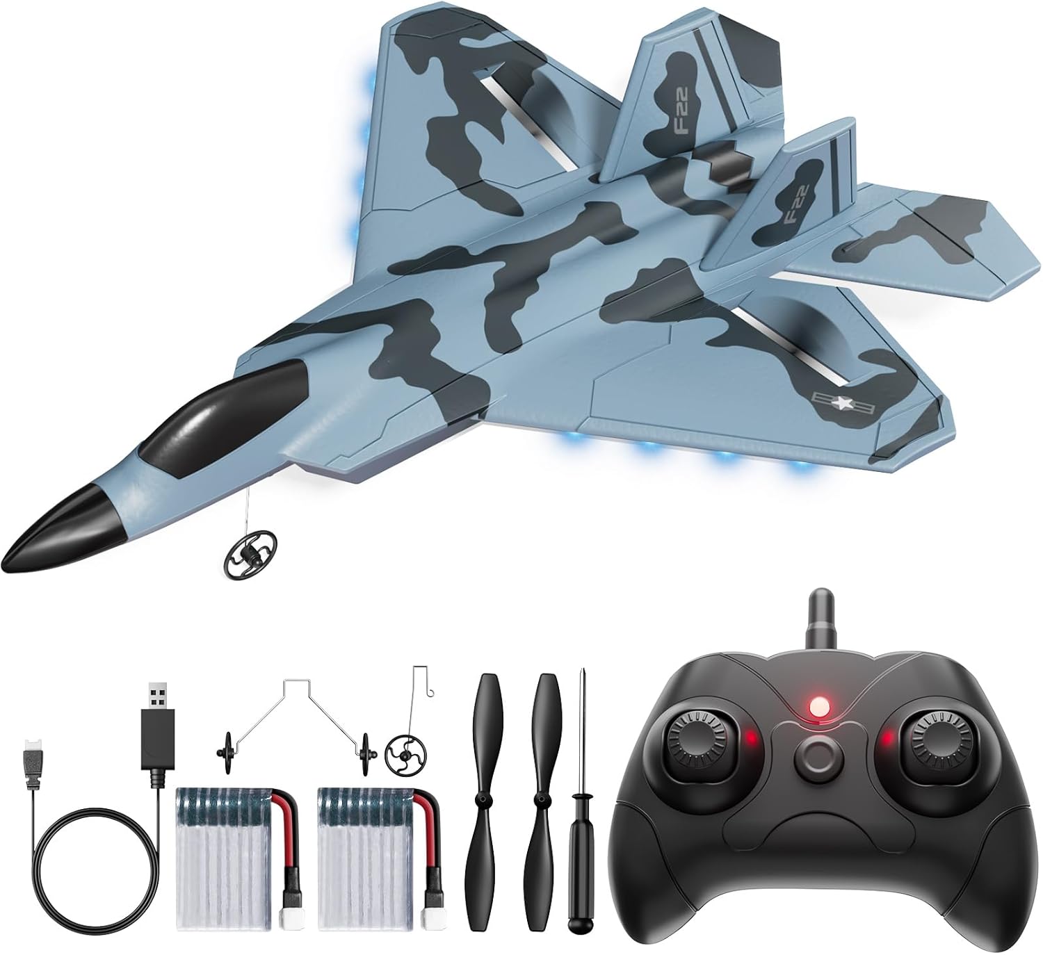F-22 Glider Fighter Jet RC Plane for Kids and Beginners
