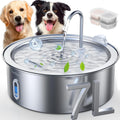 7L/1.8Gal Stainless Steel Dog Water Fountain - Large Capacity Quiet