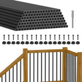 26 in Square Aluminum Deck Balusters 120 Pack - Durable Black