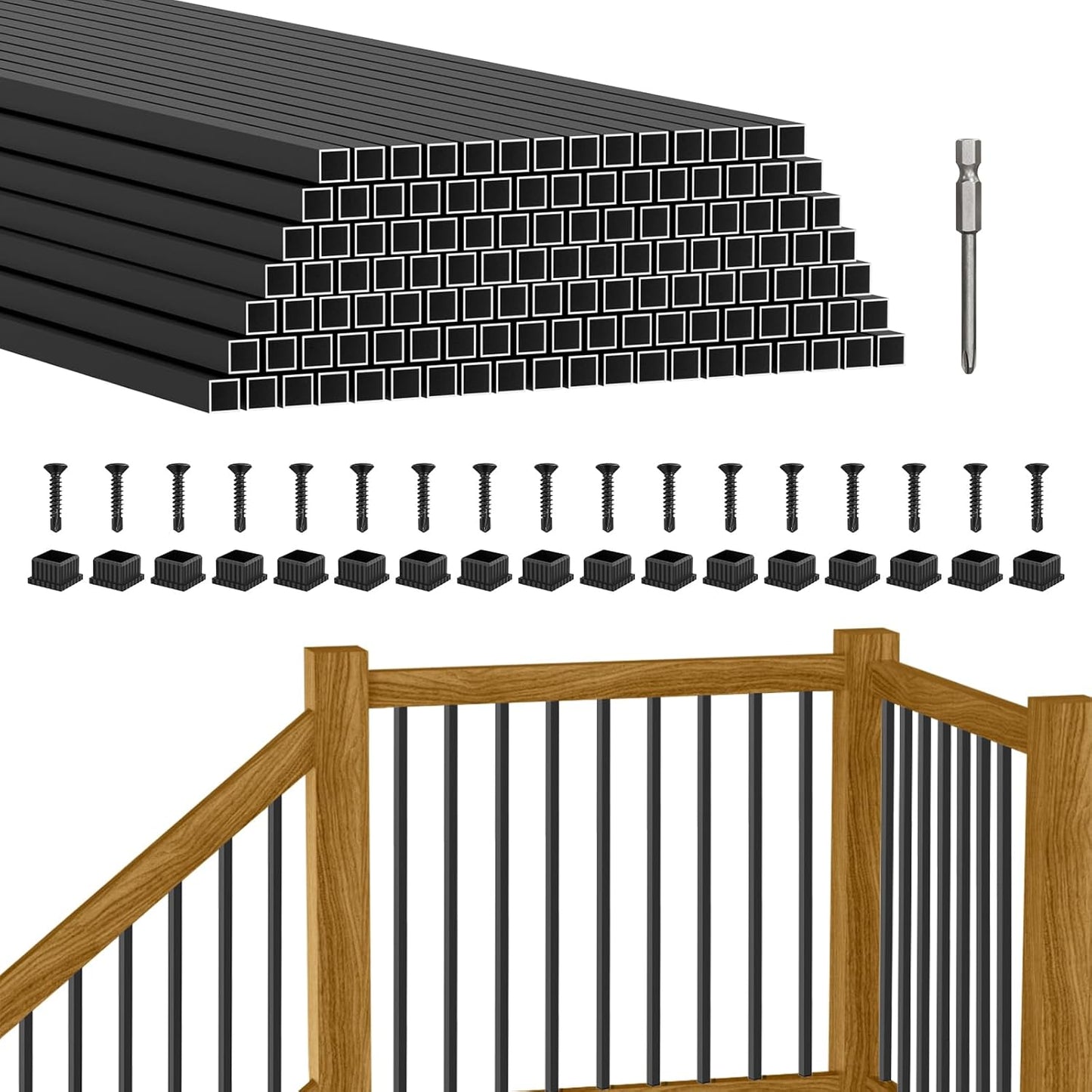 26in Square Aluminum Deck Balusters for Stylish Safety