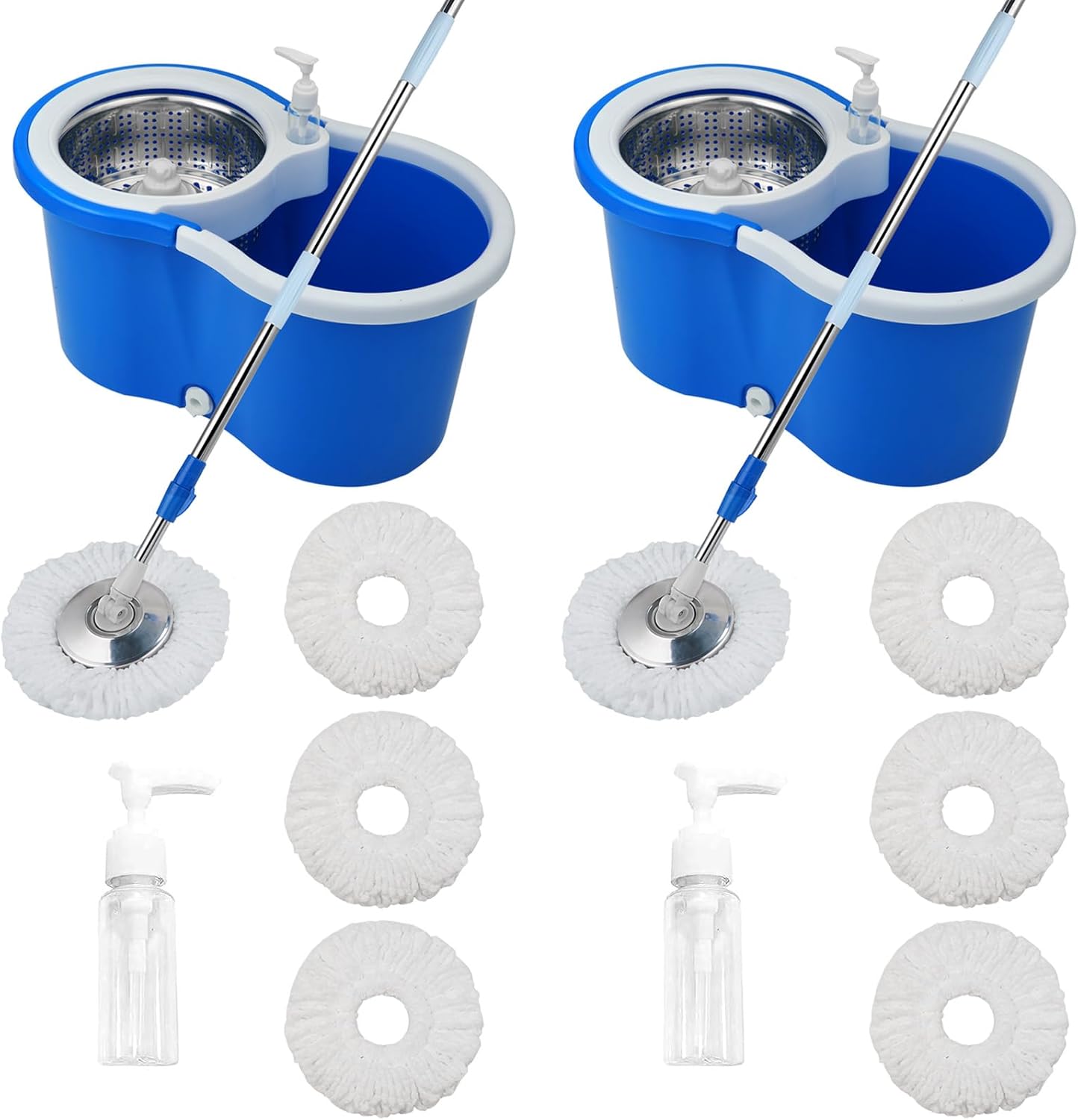 360 Spin Mop and Bucket Set with 61 in Handle for Easy Cleaning