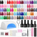 Gel Nail Polish Kit with UV Light - 55 Colors, 80PC Set for DIY Nails