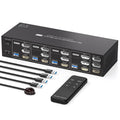 8K 2 DisplayPort HDMI KVM Switch 4 Computers 3 Monitors - 8K@60Hz