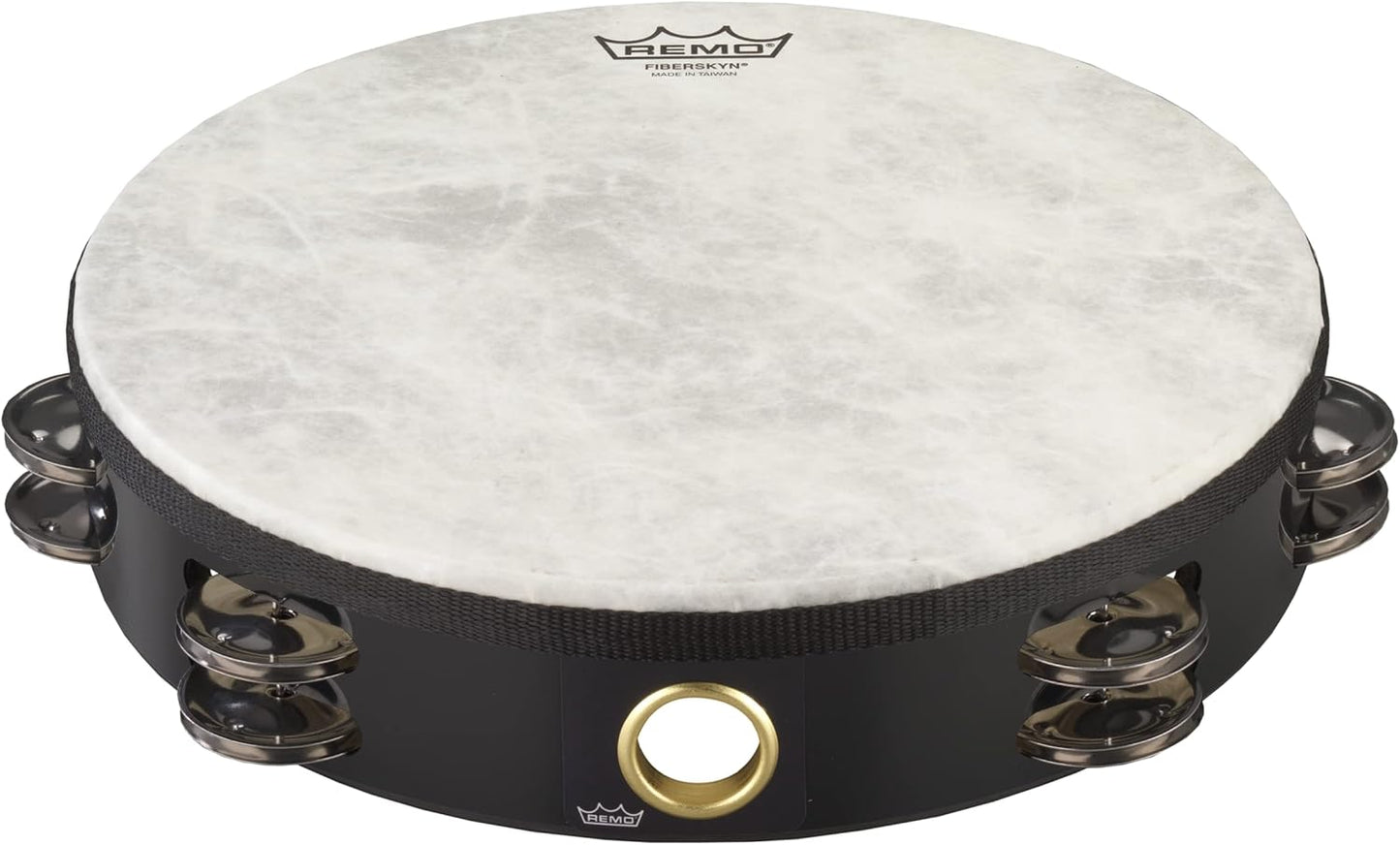 Remo TA-5210-70 Fiberskyn Tambourine - Quadura Black, 10 in