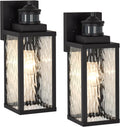 Motion Sensor Outdoor Wall Lights 2 Pack - Dusk to Dawn Porch Lighting