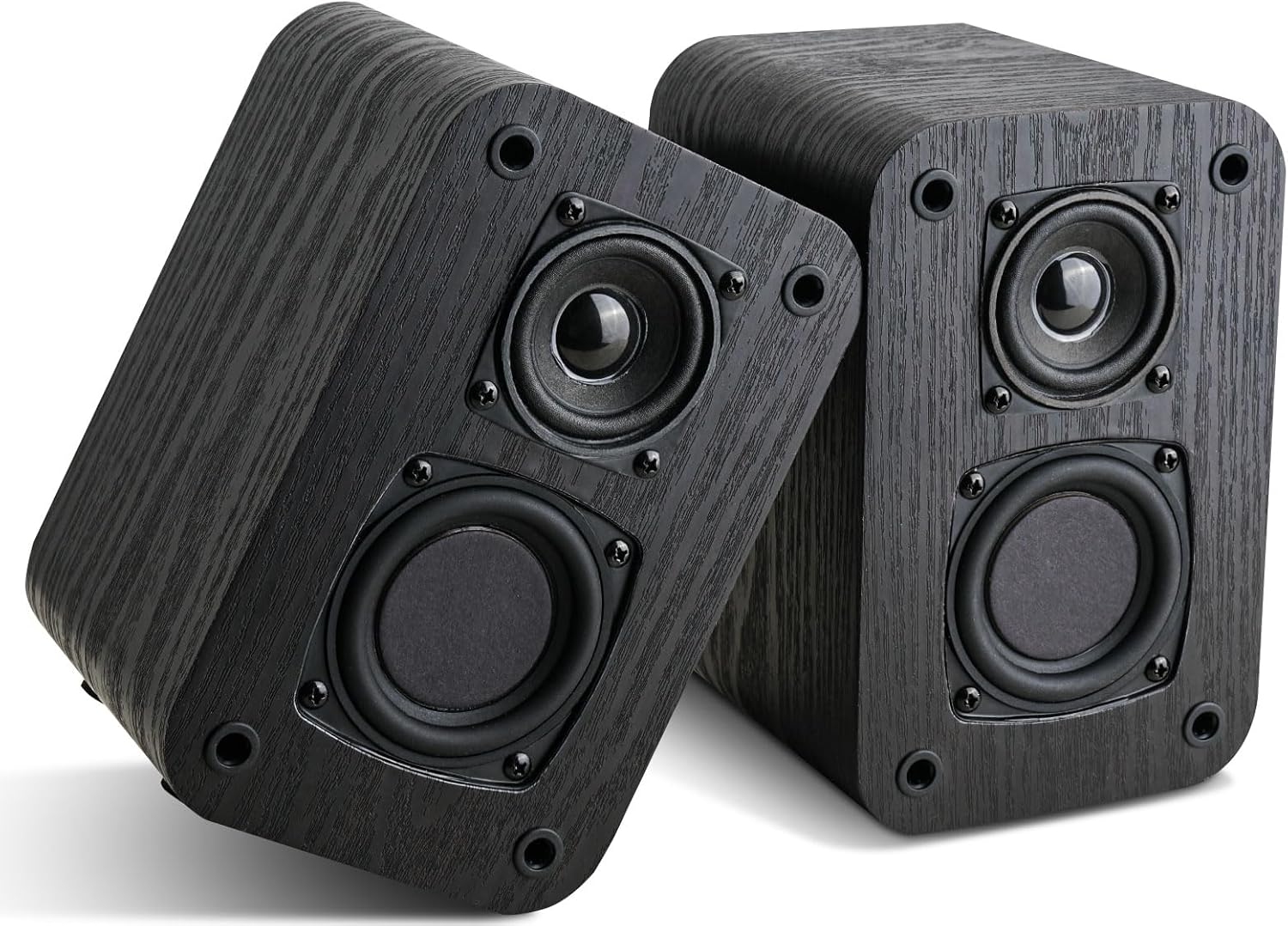 RIOWOIS Classic Wood Grain Speakers - Crisper Sound