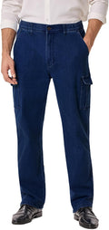Mens Cargo Jeans with Elastic Waist Relaxed Fit - Easy Outdoor Wear
