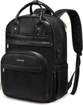 Vintage PU Leather 15.6 in Women's Laptop Backpack - Stylish 25L