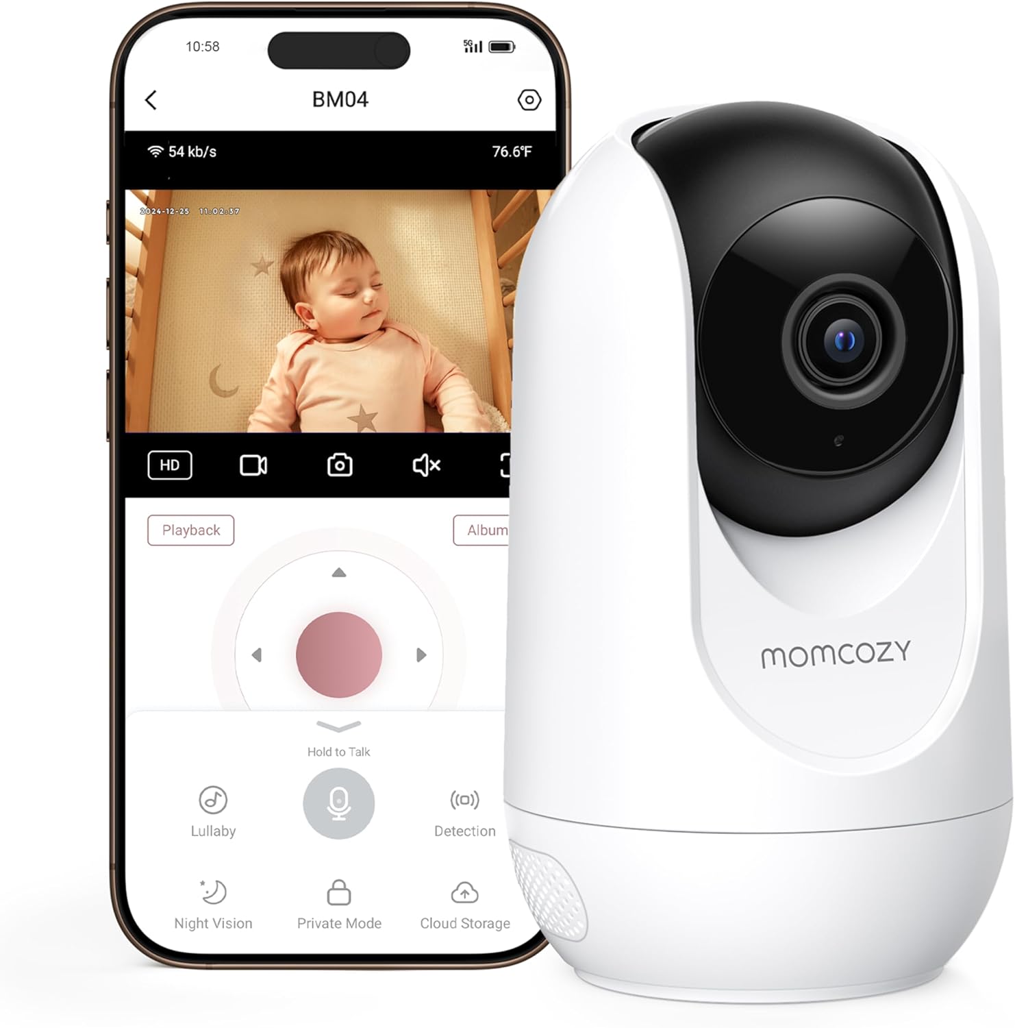 Momcozy Smart WiFi Baby Monitor with 1080P Night Vision