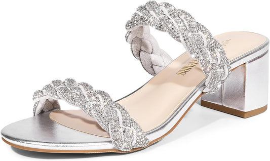 DREAM PAIRS Women's Open Toe Block Chunky Heels Sandals