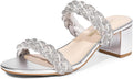 DREAM PAIRS Two Braided Strap Low Heels Sandals - Comfortable 2.25in