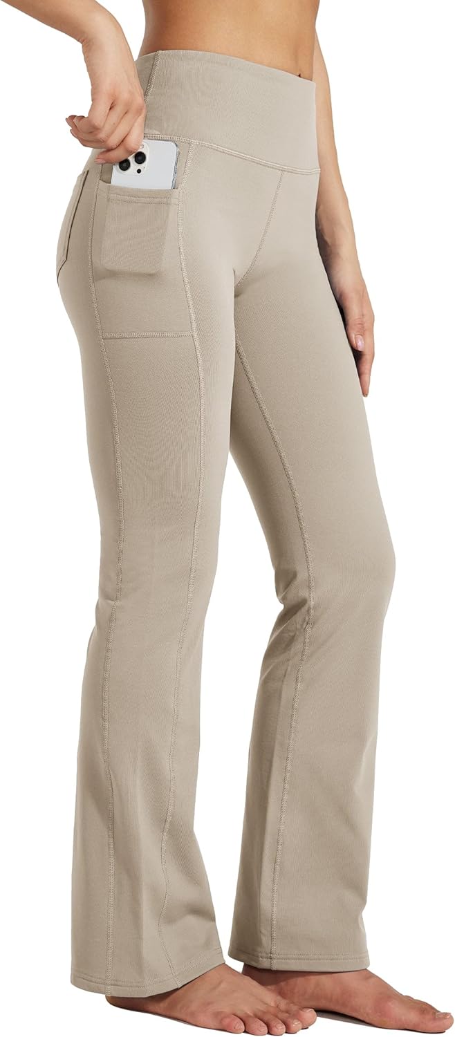 Willit Women's Fleece Lined Yoga Bootcut Pants for Winter