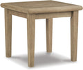 Outdoor Square End Table with Slatting Styling - Weather Protected