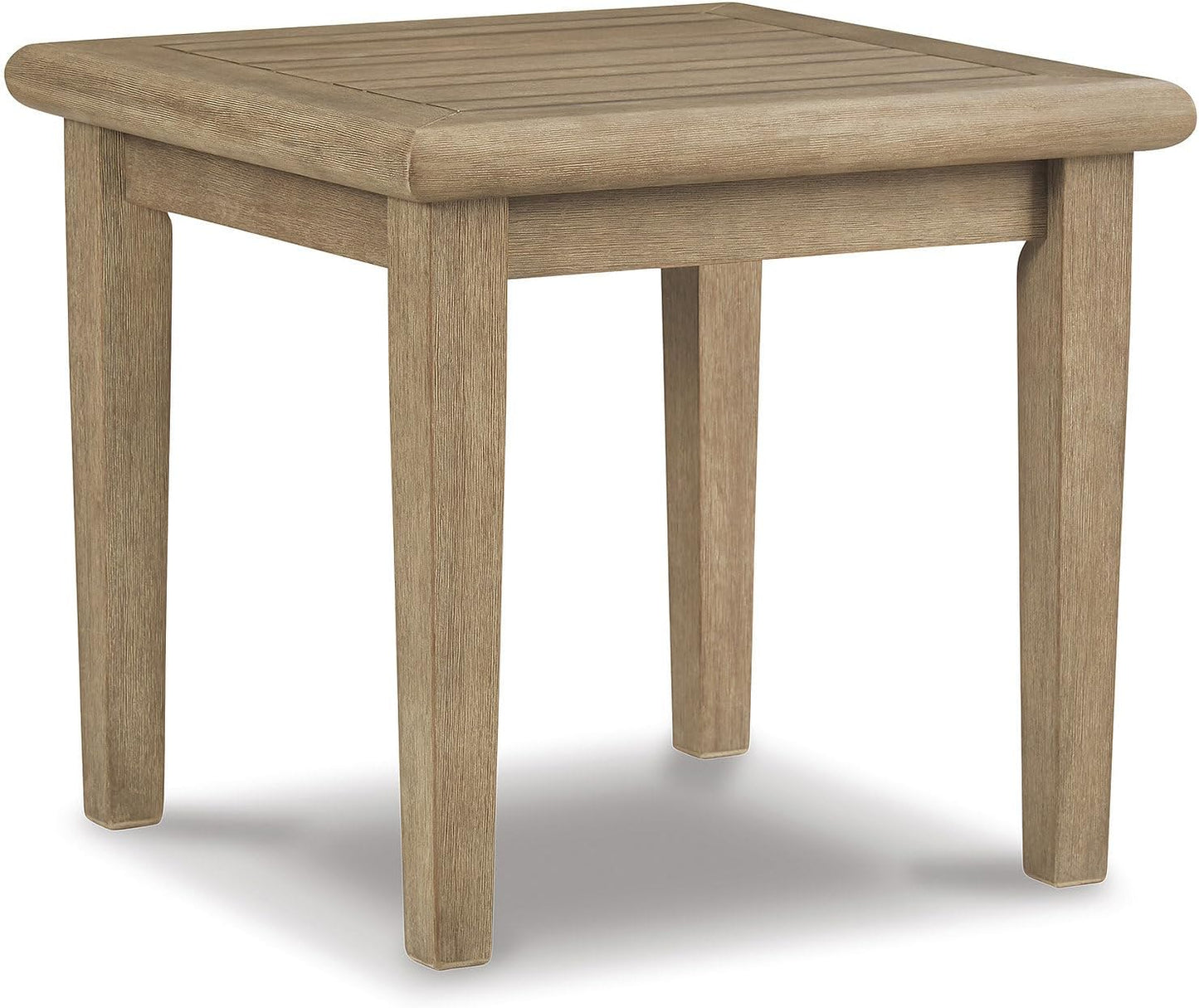Gerianne Outdoor Square End Table with Slatting Styling