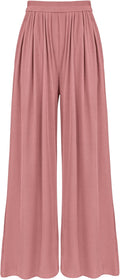 Womens Casual Wide Leg Pants - Comfortable High Waist Palazzo BTFBM
