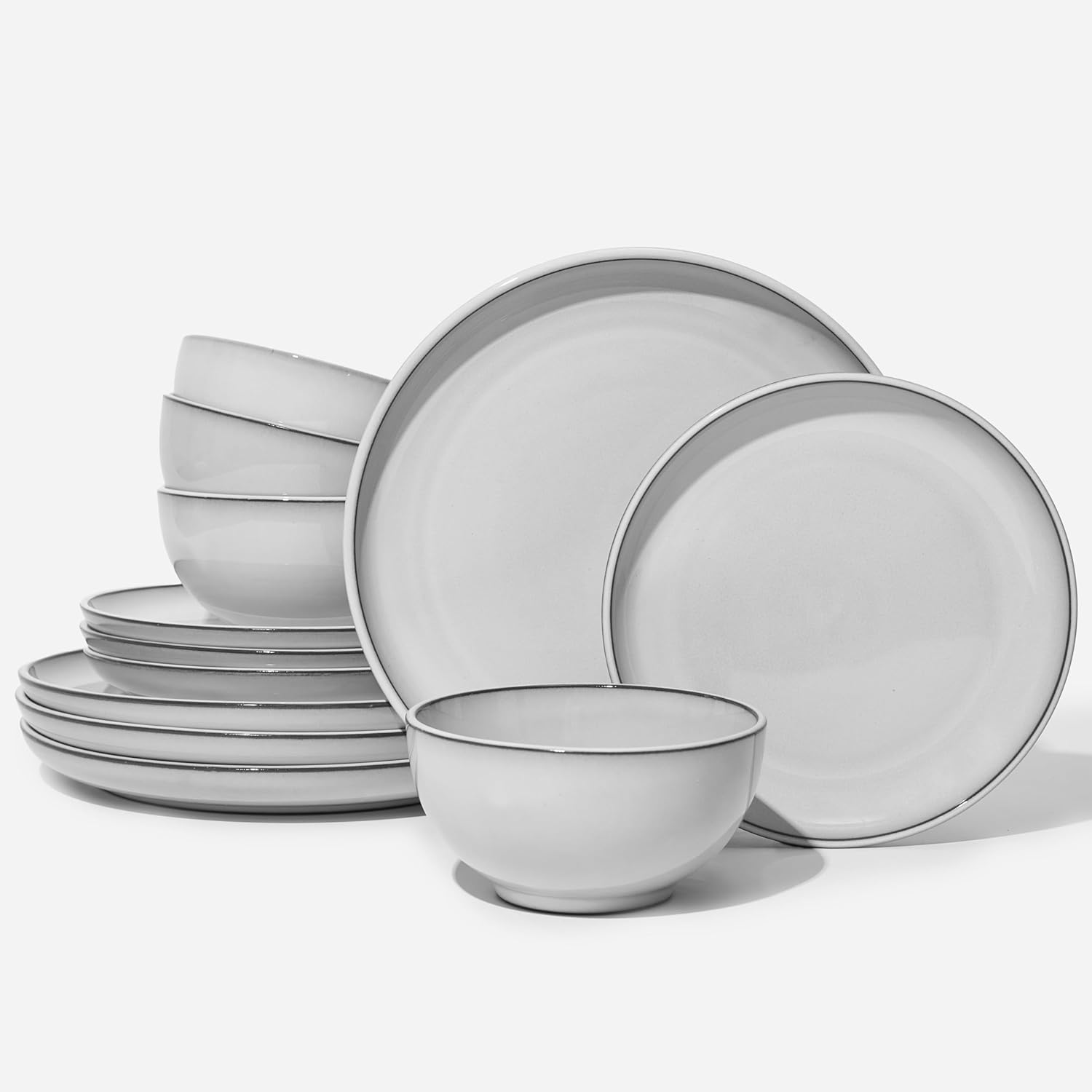 Santorini Mist Terracotta Plates and Bowls Set for 4