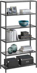 VASAGLE 6-Tier Bookcase Slim Shelving Unit - Modern Vertical Storage