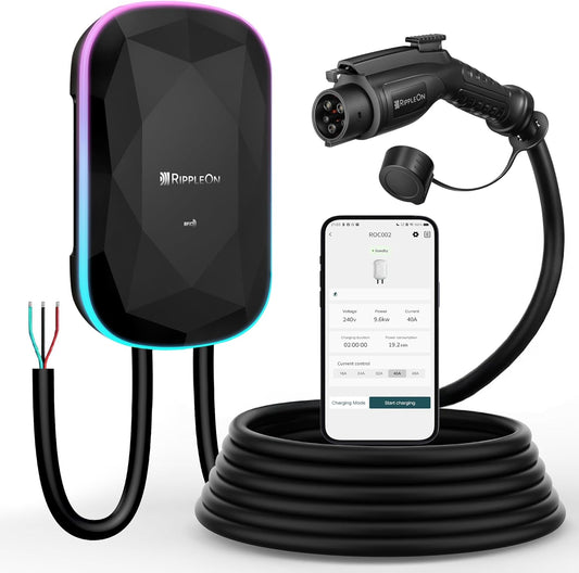 RIPPLEON Smart WiFi EV Charger: Fast 48A Charging