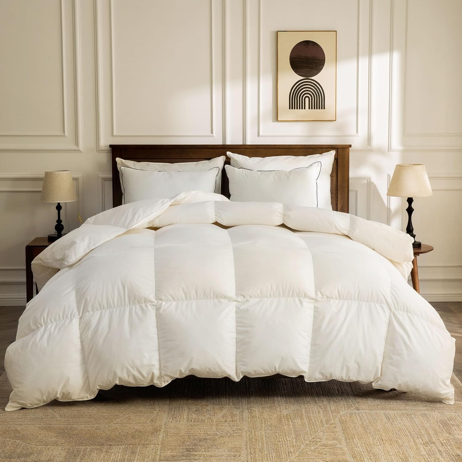 BPC Organic Feather Down Comforter Twin Size for All-Season Use