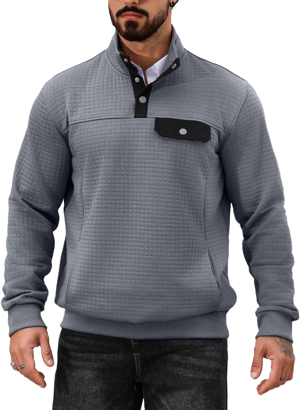 Warm Quilted Waffle Sweatshirt by Wizoat!