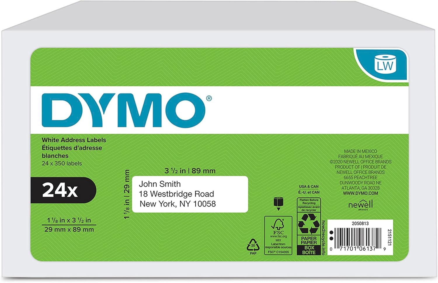 DYMO Authentic LW Mailing Address Labels for Label Printers