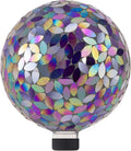 Glass Mosaic Gazing Globe 10in Purple Pearlized Petals - Garden Accent