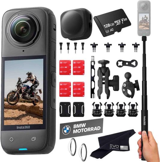Insta360 X4 8K Waterproof 360 Action Camera Motorcycle Bundle