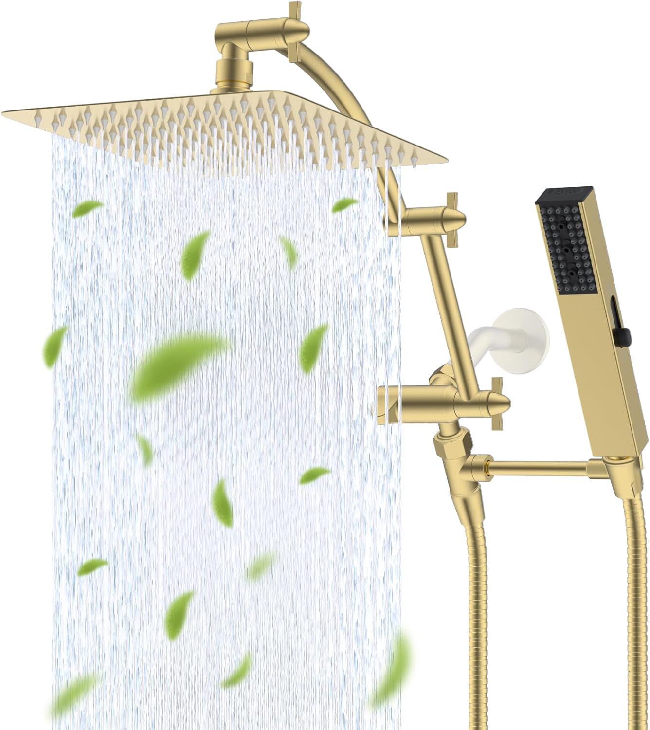 Hibbent All Metal 10ft' Rainfall Shower Head with Handheld Wand