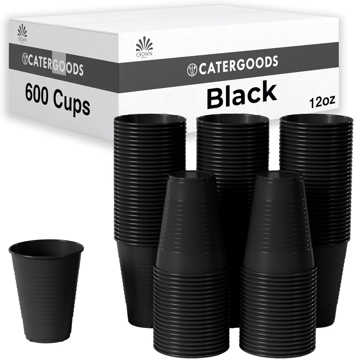 Party Solids Black Plastic Cups - Perfect for Any Gathering