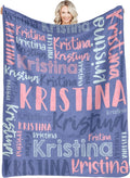 Personalized Dark Blue Blanket 60in x 80in - Custom Name Plush Throw