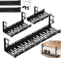 No-Drill Extendable Under Desk Cable Management Tray - Clamp Mount