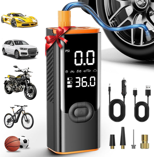 Portable Smart Tire Inflator - 180PSI Air Pump with 25000mAh Battery