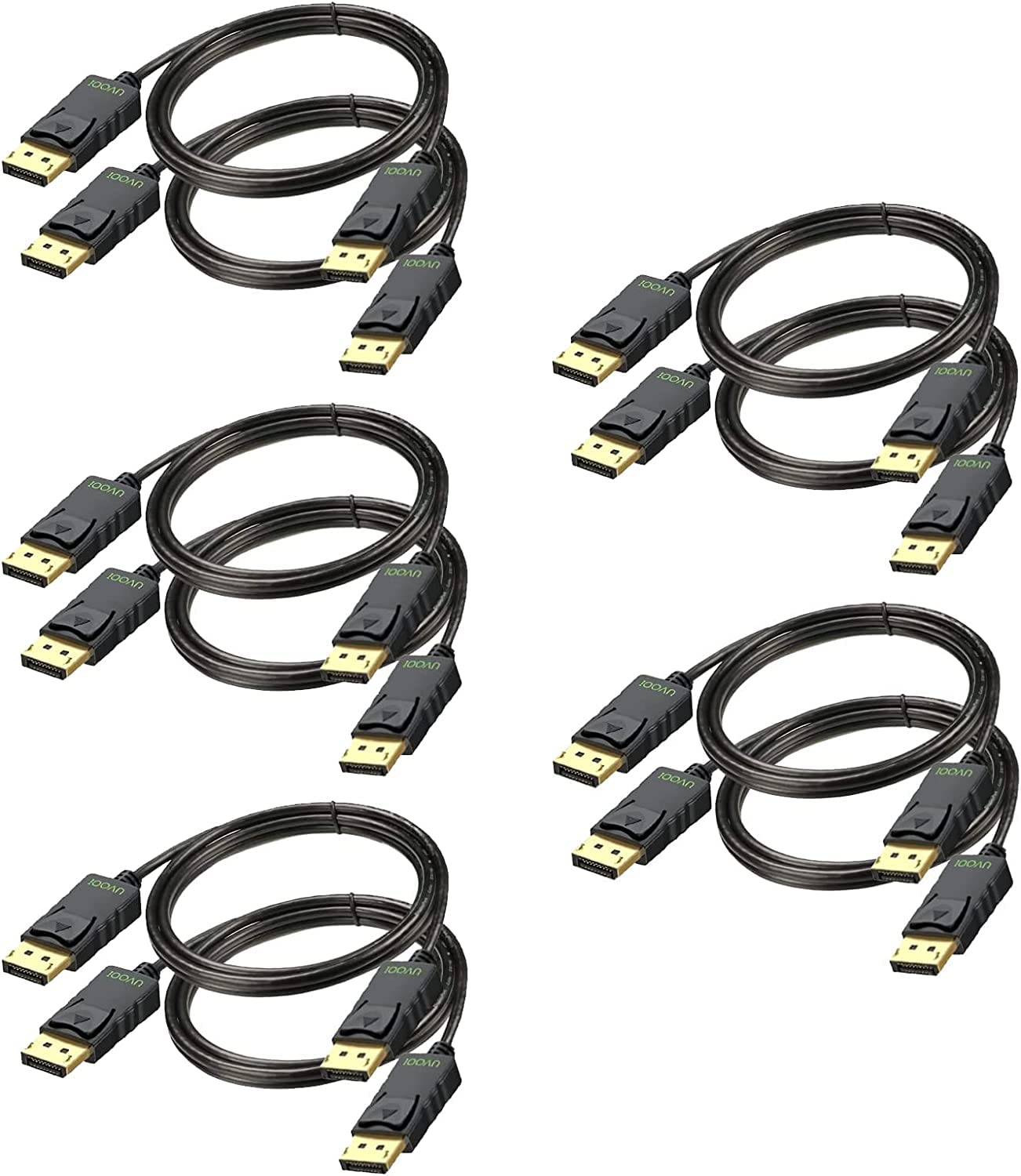 4K DisplayPort Cable 6FT 10-Pack by UVOOI
