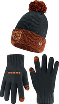 Ultra Game NFL Super Soft Two Tone Winter Beanie and Gloves
